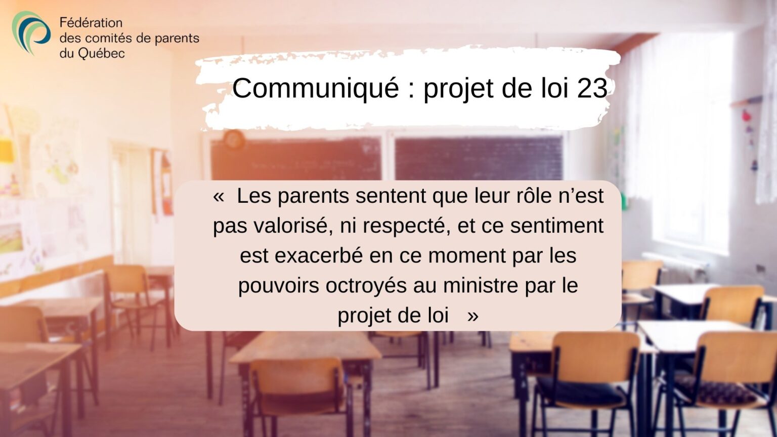 Projet de loi 23 - FCPQ