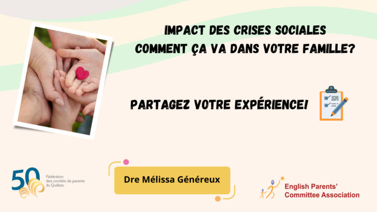 Impact des crises sociales: comment ça va dans votre famille?